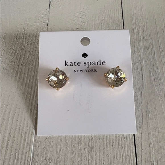 Kate Spade Gold Diamond Stud gumdrop earrings NWT - Picture 2 of 4